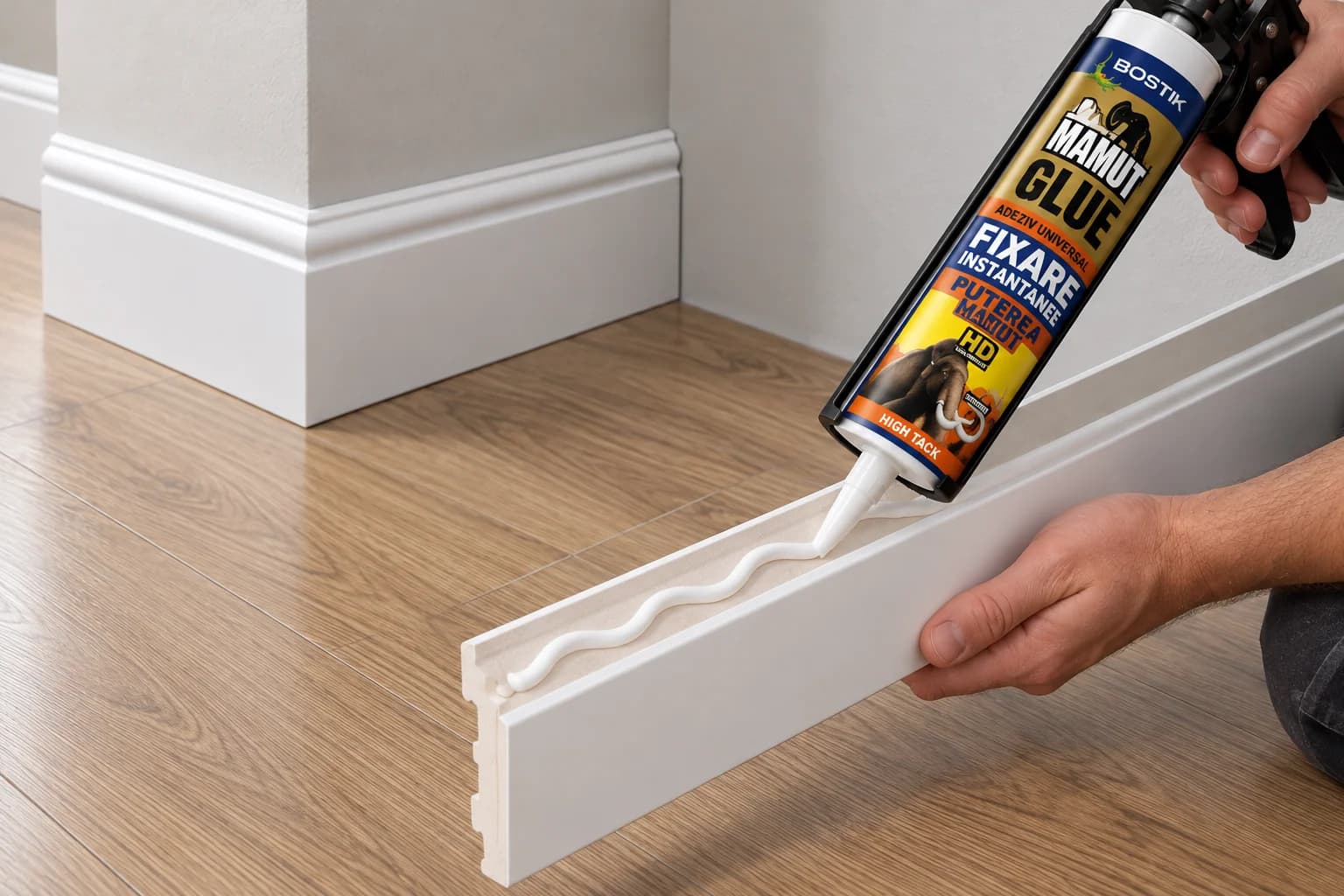 Adeziv universal, Mamut Glue High Tack, rezistent la apă, interior - exterior, alb, 290 ml
