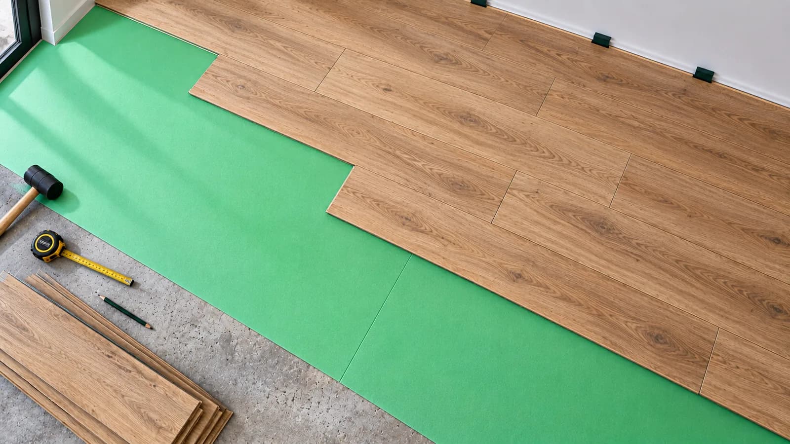 Folie parchet verde 3 mm, pachet 5 m²