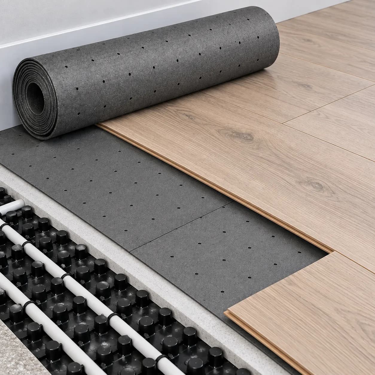 Folie parchet PEE neagră macroperforată 3 mm, rolă 15 m²