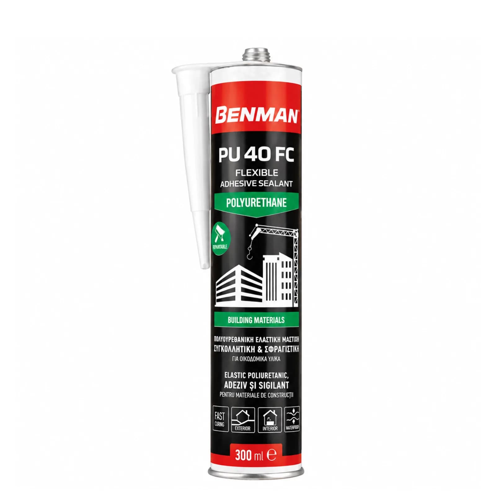 Adeziv Poliuretanic Flexibil PU 40FC 300 Ml Gri Benman 73083