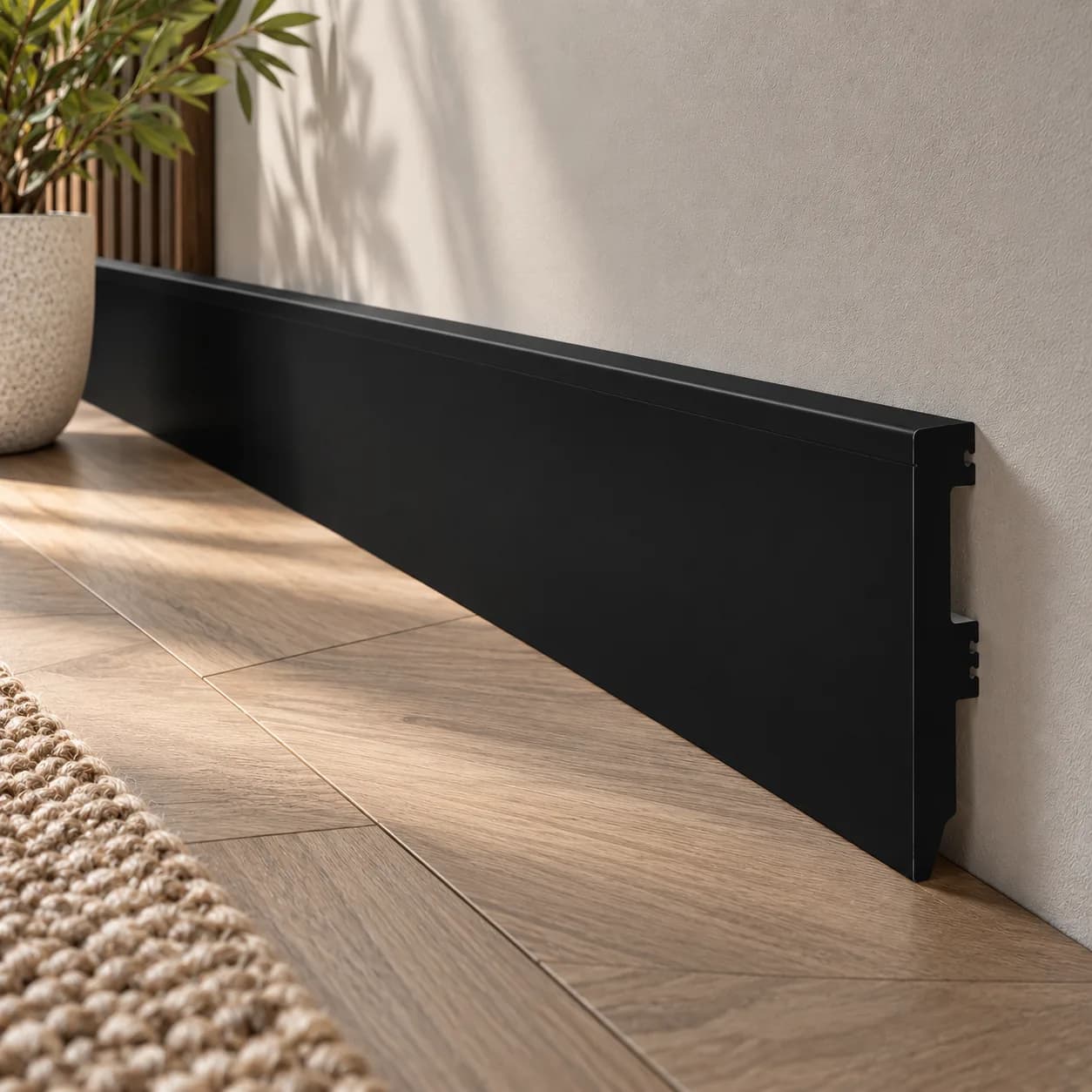 Plintă polimer Rubin PPRBU80N negru mat, 80 mm, 2,2 m