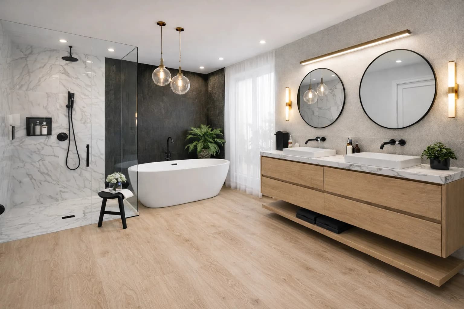 Parchet SPC VERNO Stejar Grej 5MM montat în baie