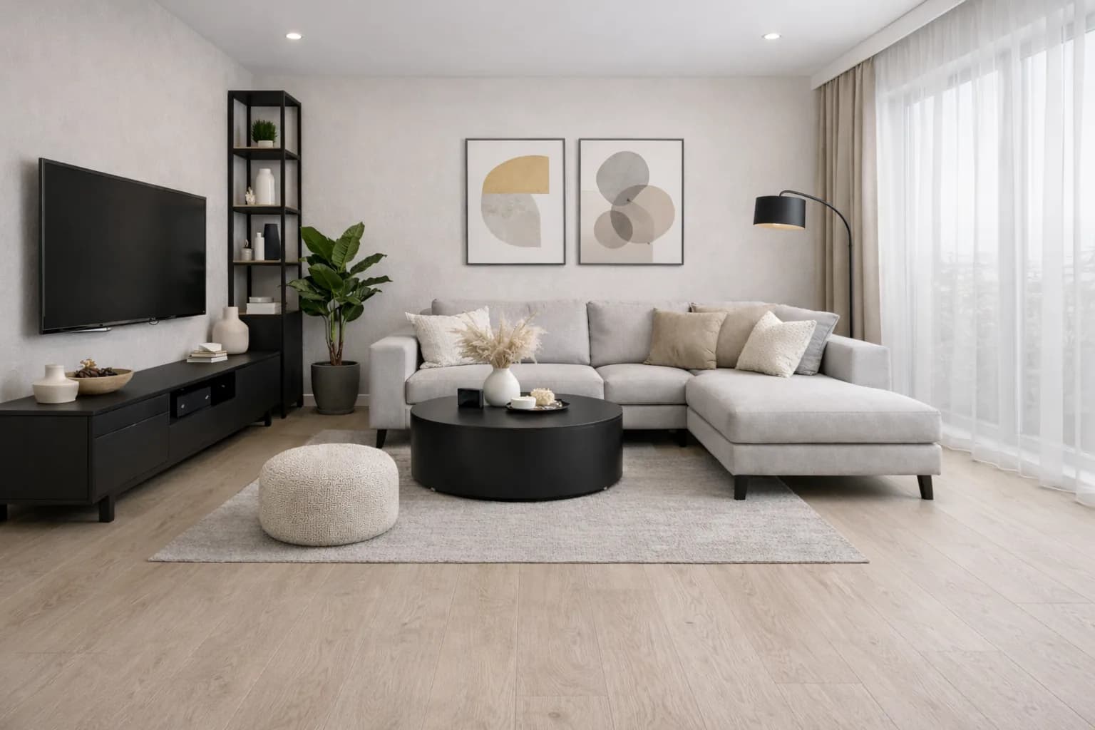 Parchet SPC VERNO Stejar Crem 5MM montat în living