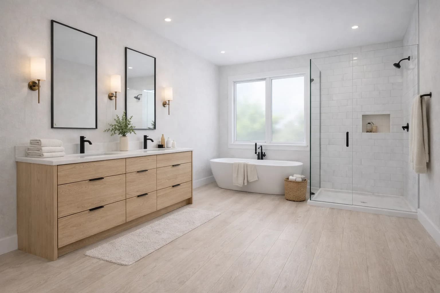 Parchet SPC VERNO Stejar Crem 5MM montat în baie
