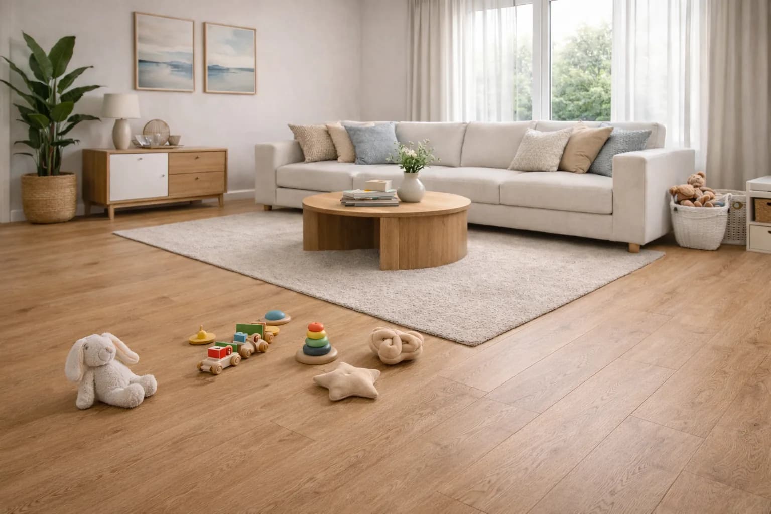 Parchet SPC VERNO Stejar Maro Deschis 5MM montat în living