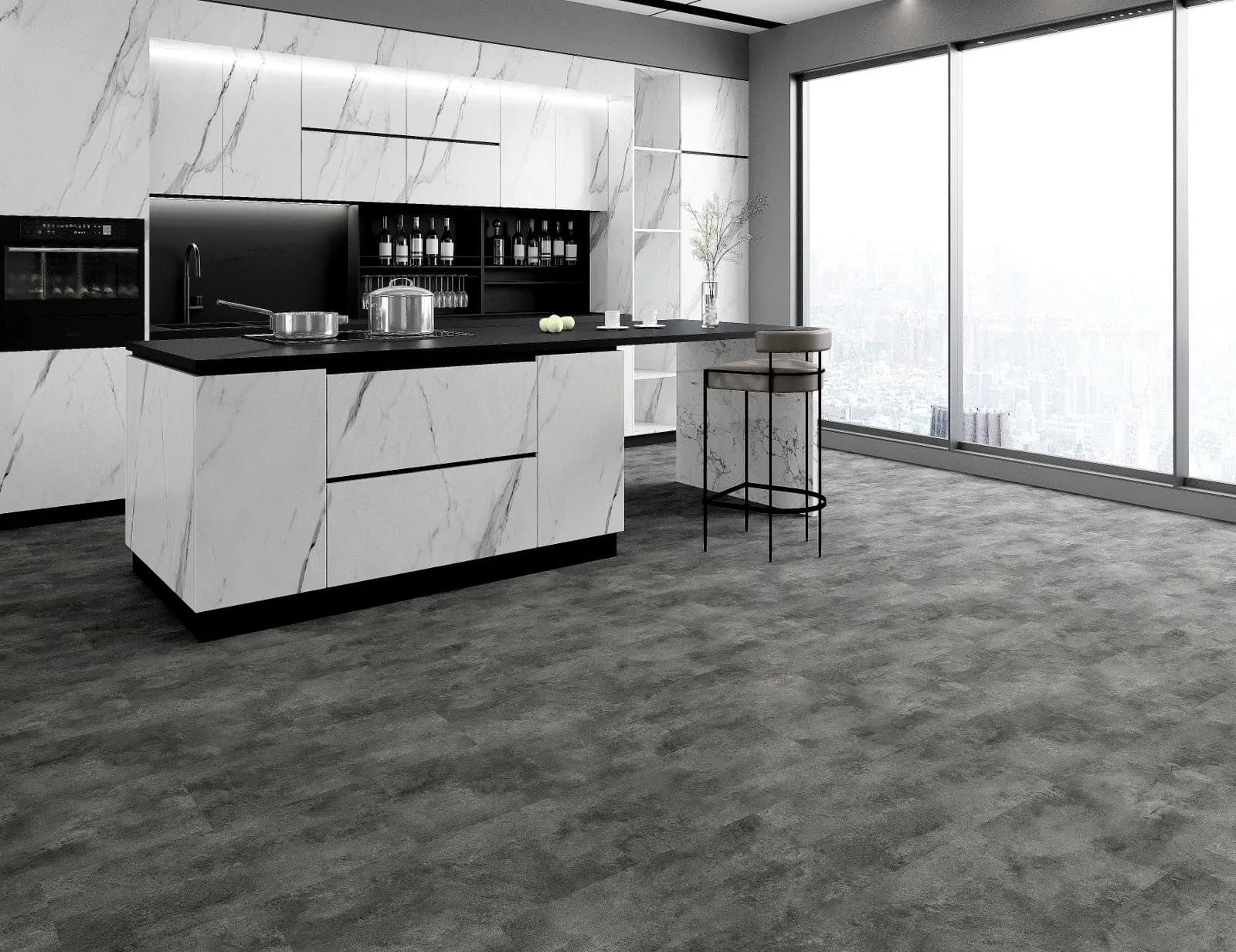 Parchet SPC Beton Antracit 5MM – detaliu