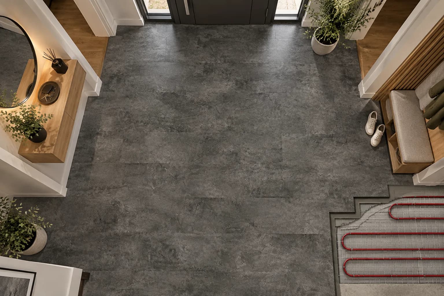 Parchet SPC Beton Antracit 5MM – secțiune