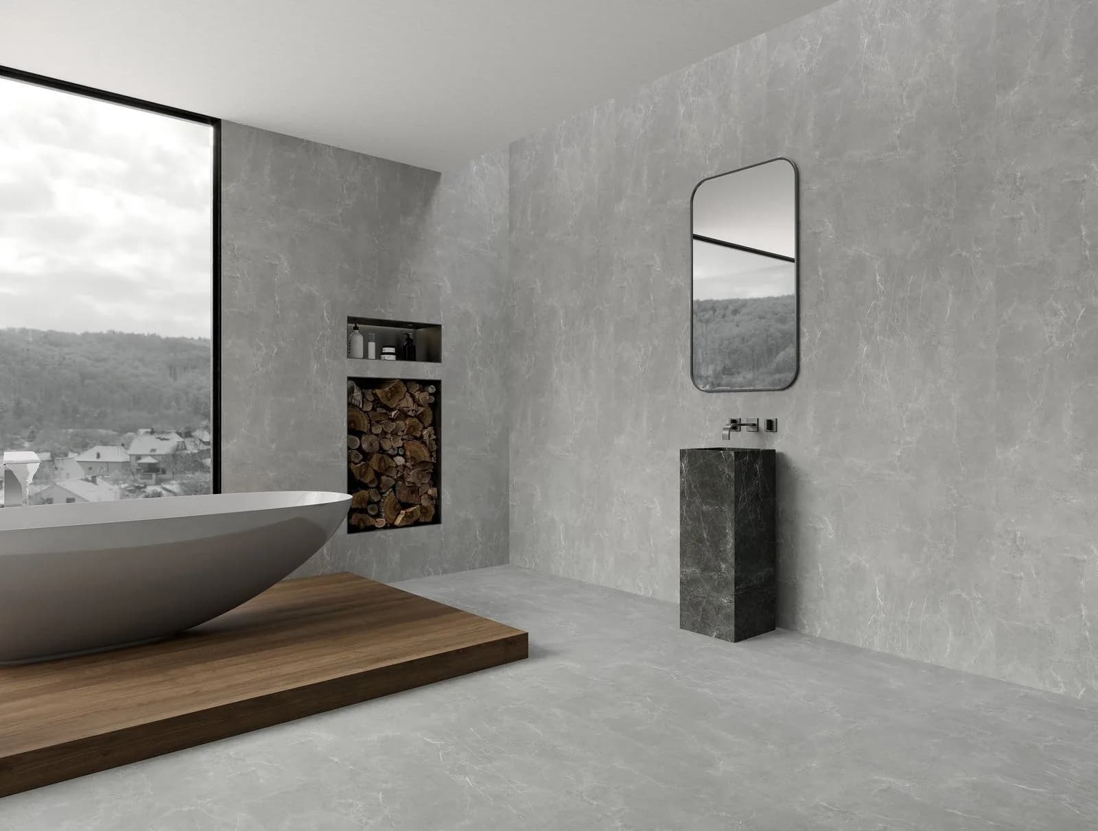 Panou SPC Marmura Gri 4MM montat în interior