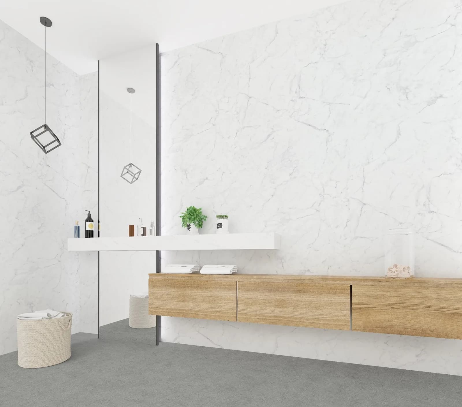 Panou SPC Marmura Alba 4MM montat în interior