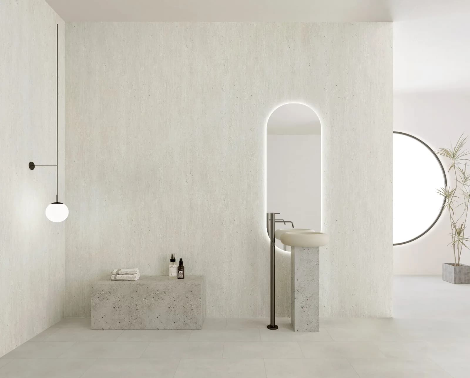 Panou SPC Travertin Bej Deschis 4MM montat în interior