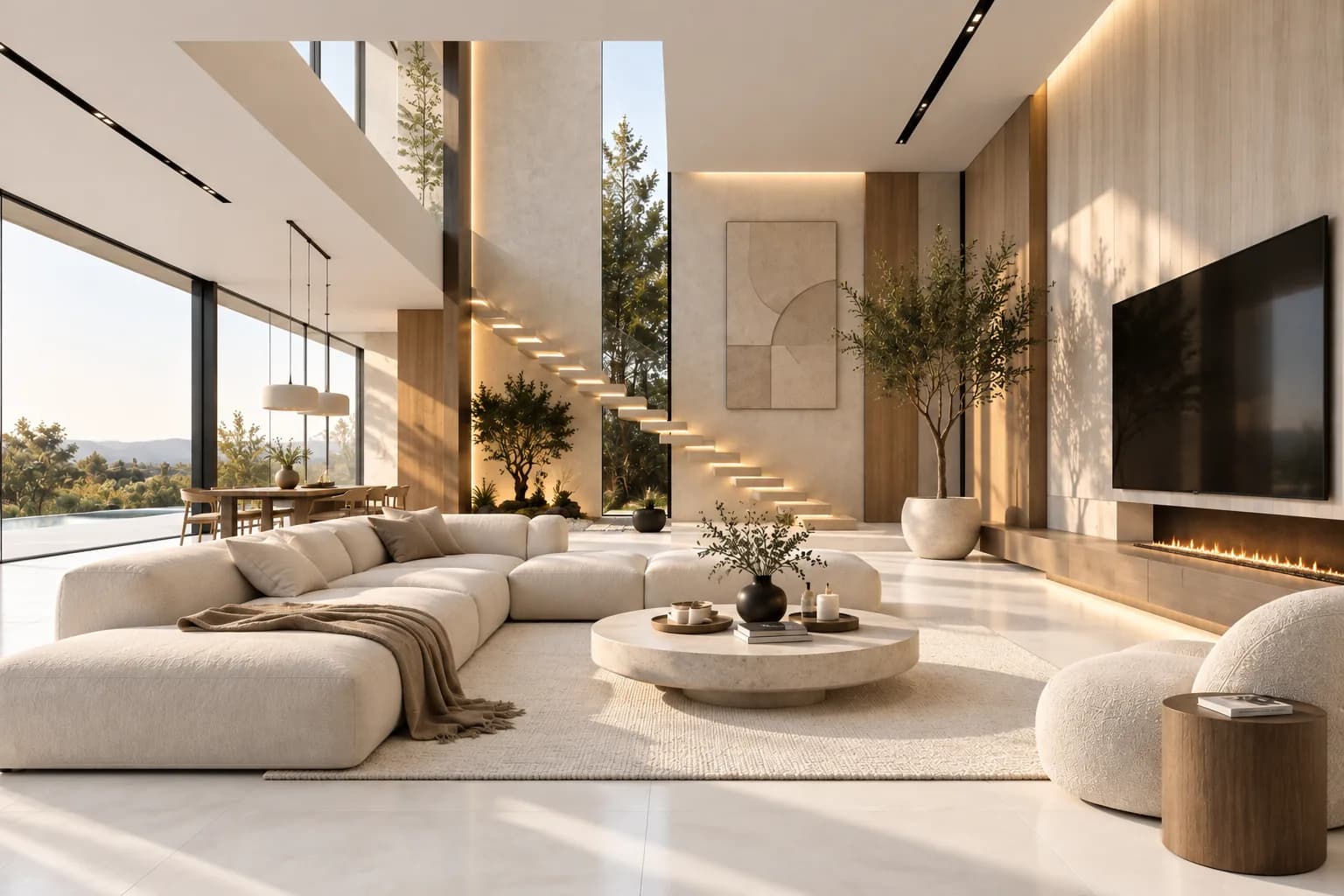 Panou SPC Stejar Crem 4MM montat în interior
