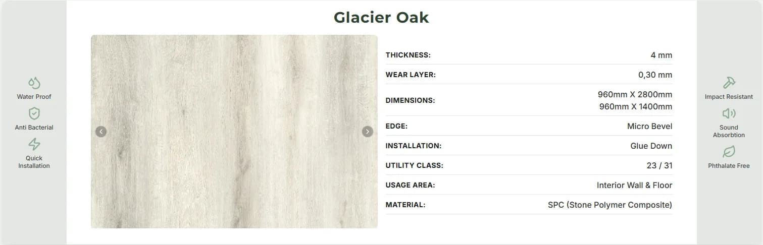 Panou SPC Stejar Gri Deschis 4MM – decor