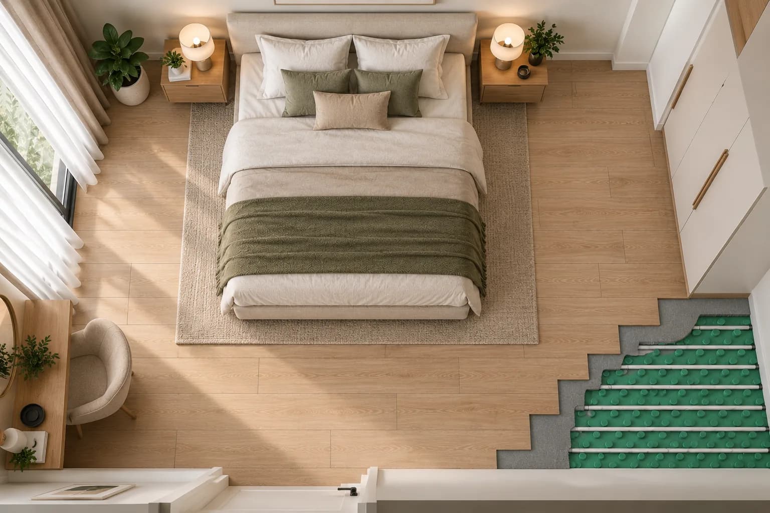 Parchet Laminat Stejar Grej 8MM – secțiune