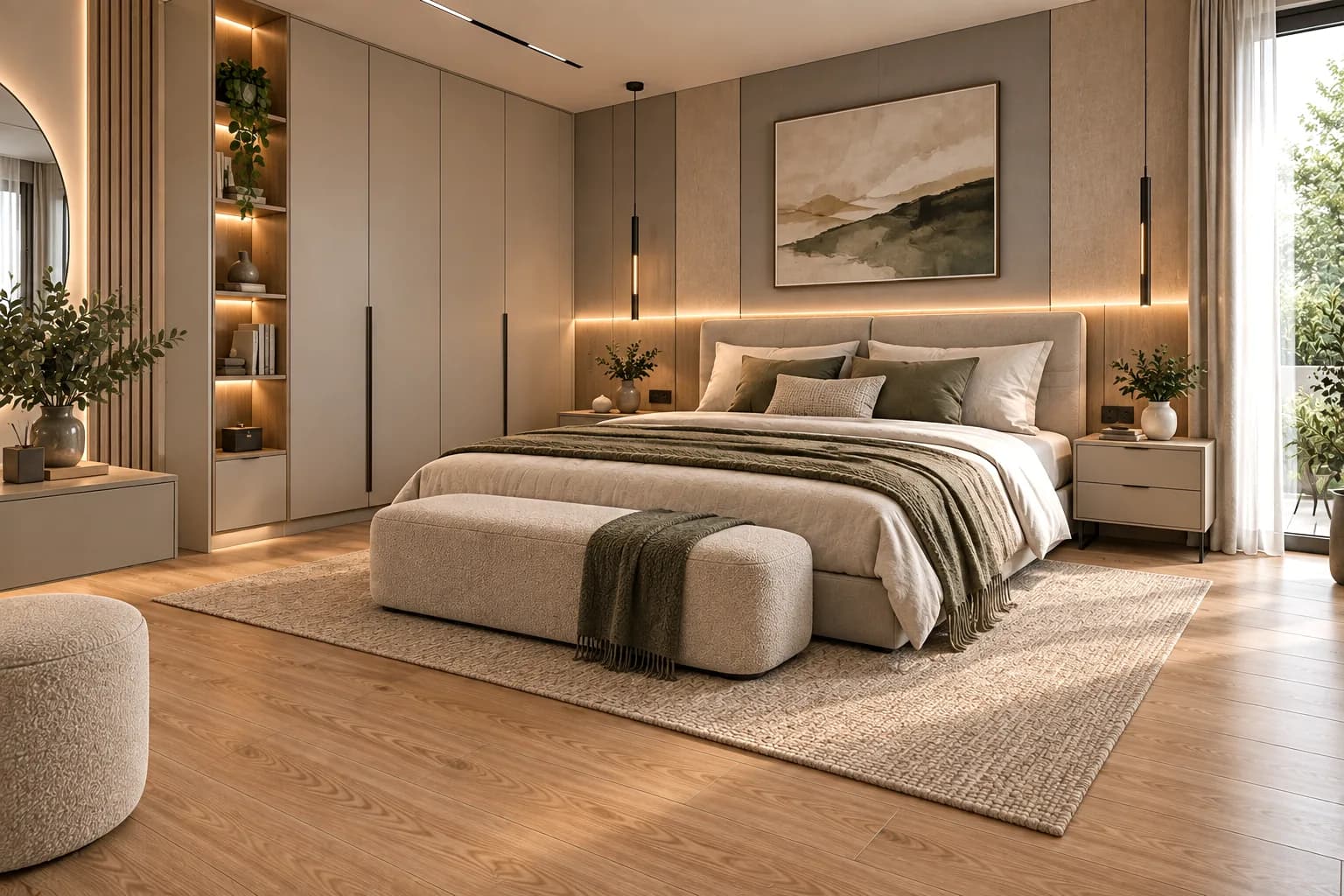 Parchet Laminat Stejar Maro 8MM montat în dormitor
