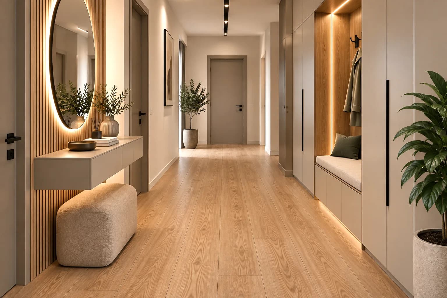 Parchet Laminat Stejar Maro 8MM montat în hol