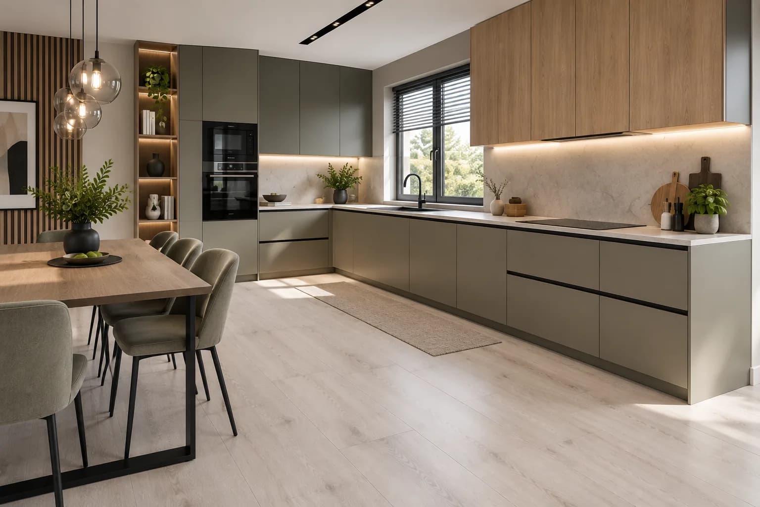 Parchet Laminat Stejar Gri 12MM montat în bucătărie