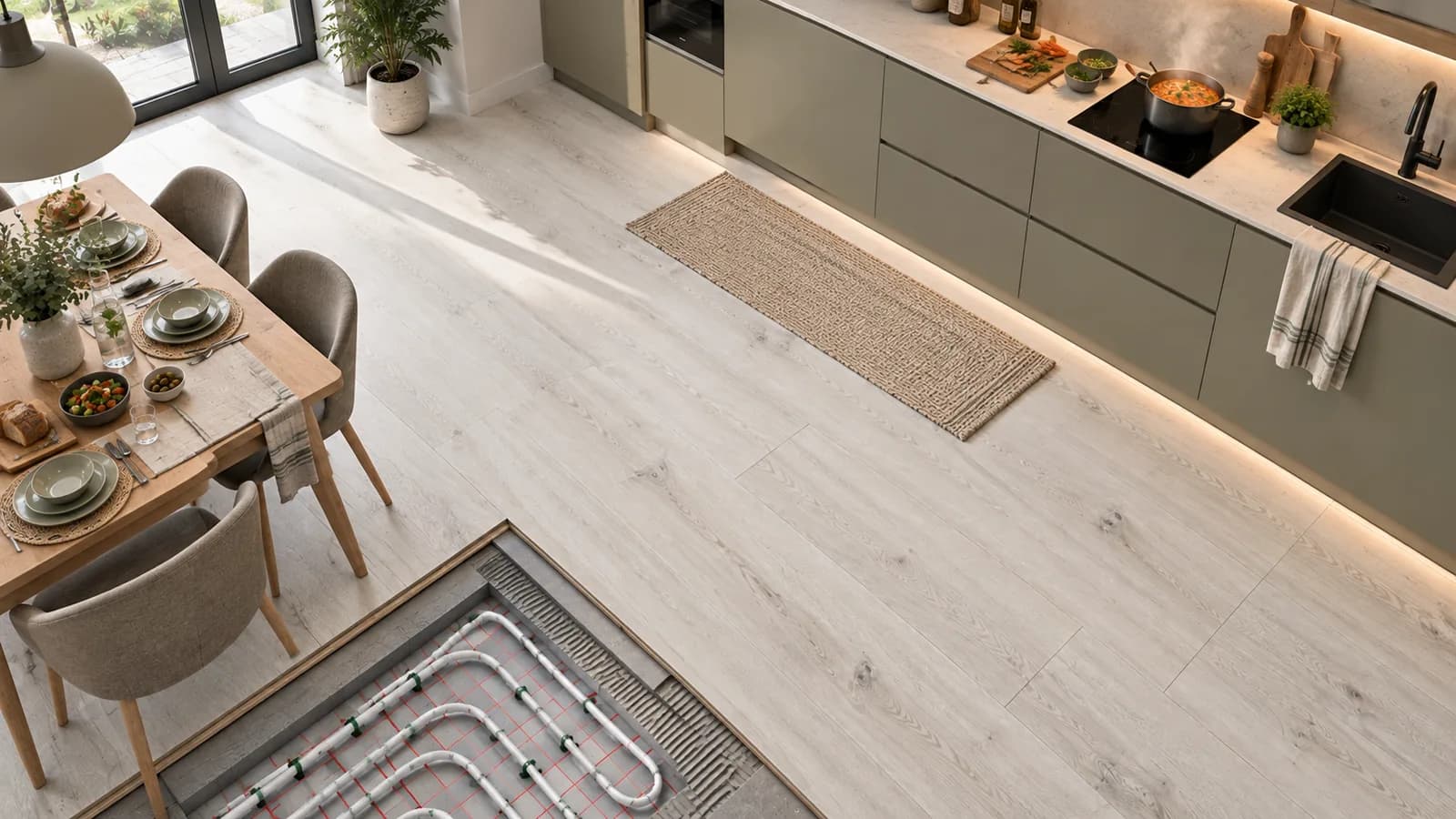 Parchet Laminat Stejar Gri 12MM – secțiune