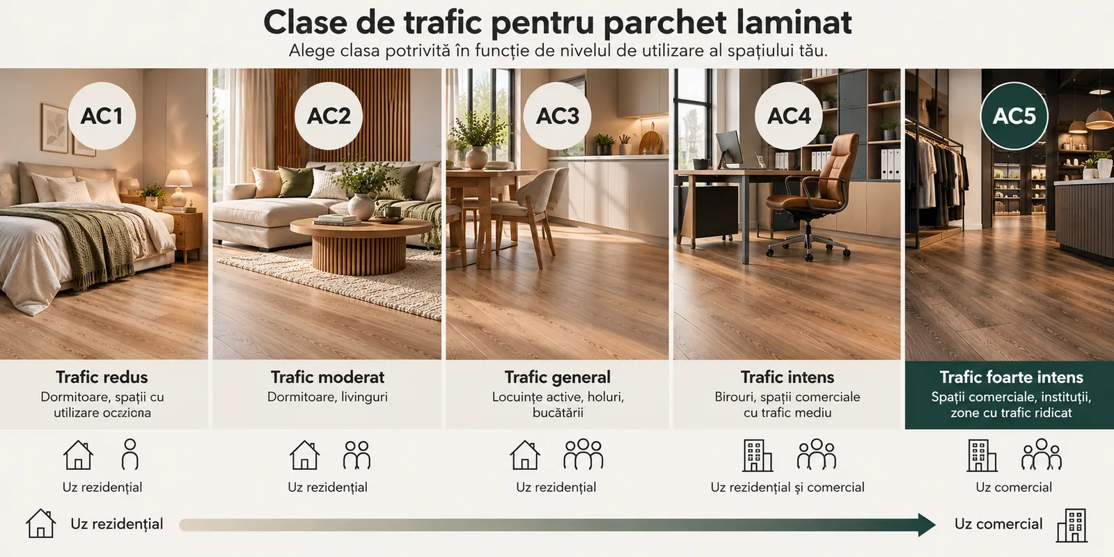 Parchet laminat de 8 mm și de 12 mm, comparație de grosime